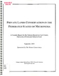 Private Lands Conservation in the Federated States of Micronesia