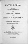 Senate Journal of the Second Extraordinary Session of the Twenty-ninth Legislature of the State of Colorado at Denver, the State Capital