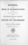 Journal of the House of Representatives of the First Regular Session of the Forty-Second General Assembly of the State of Colorado at Denver, the State Capital: Convened January 7, 1959. Adjourned Sine Die April 21, 1959