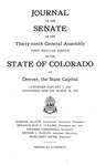 Journal of the Senate of the Thirty-ninth General Assembly First Regular Session of the State of Colorado at Denver, the State Capital