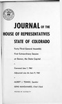 Journal of the House of Representatives State of Colorado: Forty-third General Assembly First Extraordinary Session at Denver, the State Capital by Colorado General Assembly