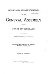 House Journal of the General Assembly of the State of Colorado: Extraordinary Sessions. Convened at the City of Denver, Monday, July 20, 1903