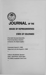 Journal of the House of Representatives State of Colorado: Fifty-sixth General Assembly First Extraordinary Session at Denver, the State Capitol by Colorado General Assembly