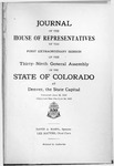 Journal of the House of Representatives of the First Extraordinary Session of the Thirty-ninth General Assembly of the State of Colorado at Denver, the State Capital