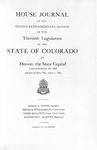 House Journal of the Second Extraordinary Session of the Thirtieth Legislature of the State of Colorado at Denver, the State Capital