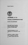 Journal of the House of Representatives State of Colorado: Fifty-eighth General Assembly Second Extraordinary Session at Denver, the State Capiol