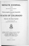 Senate Journal of the Second Regular Session of the Thirty-eighth General Assembly of the State of Colorado at Denver, the State Capital