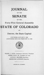 Journal of the Senate of the Forty-first General Assembly State of Colorado at Denver, the State Capital