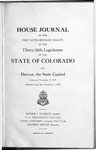 House Journal of the First Extraordinary Session of the Thirty-fifth Legislature of the State of Colorado at Denver, the State Capital: Convened November 19, 1945. Adjourned Sine Die, December 4, 1945.