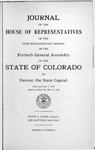 Journal of the House of Representatives of the First Extraordinary Session of the Fortieth General Assembly of the State of Colorado at Denver, the State Capital