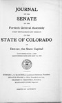 Journal of the Senate of the Fortieth General Assembly First Extraordinary Session of the State of Colorado at Denver, the State Capital