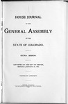 House Journal of the General Assembly of the State of Colorado: Extra Session. Convened at the City of Denver, Monday, January 27, 1902.