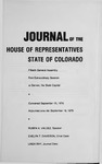 Journal of the House of Representatives State of Colorado: Fiftieth General Assembly First Extraordinary Session at Denver, the State Capital