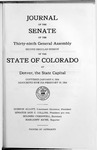 Journal of the Senate of the Thirty-ninth General Assembly Second Regular Session of the State of Colorado at Denver, the State Capital