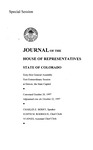 Journal of the House of Representatives State of Colorado: Sixty-first General Assembly First Extraordinary Session at Denver, the State Capitol by Colorado General Assembly