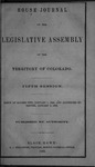 House Journal of the Legislative Assembly of the Territory of Colorado: Fifth Session by Colorado General Assembly