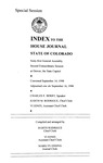 Index to the House Journal State of Colorado: Sixty-First General Assembly Second Extraordinary Session at Denver, the State Capitol by Colorado General Assembly