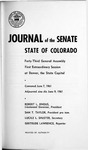 Journal of the Senate State of Colorado: Forty-third General Assembly First Extraordinary Session at Denver, the State Capital by Colorado General Assembly