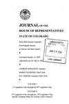 Journal of the House of Representatives State of Colorado: Sixty-fifth General Assembly First Regular Session at Denver, the State Capitol