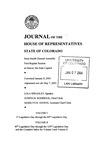 Journal of the House of Representatives State of Colorado: Sixty-fourth General Assembly First Regular Session at Denver, the State Capitol by Colorado General Assembly