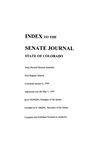 Index to the Senate Journal State of Colorado: Sixty-Second General Assembly First Regular Session at Denver, the State Capitol by Colorado General Assembly