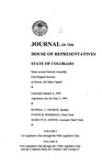 Journal of the House of Representatives State of Colorado: Sixty-First General Assembly First Regular Session at Denver, the State Capitol by Colorado General Assembly