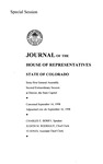 Journal of the House of Representatives State of Colorado: Sixty-First General Assembly Second Extraordinary Session at Denver, the State Capitol by Colorado General Assembly