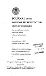 Journal of the House of Representatives State of Colorado: Sixty-seventh General Assembly First Regular Session at Denver, the State Capitol