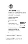 Journal of the House of Representatives State of Colorado: Sixty-eighth General Assembly First Regular Session at Denver, the State Capitol