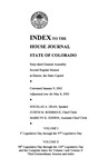 Index to the House Journal State of Colorado: Sixty-third General Assembly Second Regular Session at Denver, the State Capitol by Colorado General Assembly