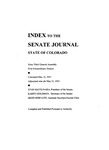 Index to the Senate Journal State of Colorado: Sixty-Third General Assembly First Extraordinary Session by Colorado General Assembly