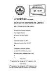 Journal of the House of Representatives State of Colorado: Seventy-First General Assembly First Regular Session at Denver, the State Capitol