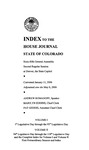 Index to the House Journal State of Colorado: Sixty-fifth General Assembly Second Regular Session at Denver, the State Capitol by Colorado General Assembly