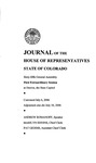 Journal of the House of Representatives State of Colorado: Sixty-fifth General Assembly First Extraordinary Session at Denver, the State Capitol