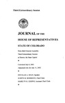 Journal of the House of Representatives State of Colorado: Sixty-third General Assembly Third Extraordinary Session at Denver, the State Capitol by Colorado General Assembly