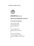 Journal of the House of Representatives State of Colorado: Sixty-third General Assembly Second Extraordinary Session at Denver, the State Capitol by Colorado General Assembly