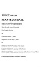 Index to the Senate Journal State of Colorado: Sixty-Seventh General Assembly First Regular Session