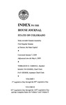 Index to the House Journal State of Colorado: Sixty-seventh General Assembly First Regular Session at Denver, the State Capitol