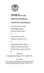 Index to the House Journal State of Colorado: Sixty-ninth General Assembly Second Regular Session at Denver, the State Capitol