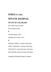 Index to the Senate Journal State of Colorado: Sixty-Ninth General Assembly Second Regular Session