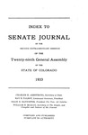 Index to Senate Journal: of the Second Extraordinary Session of the Twenty-ninth General Assembly of the State of Colorado