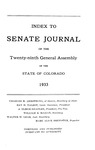 Index to Senate Journal: of the Twenty-ninth General Assembly of the State of Colorado