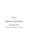 Index to Senate Journal: Extraordinary Session of the Twenty-First General Assembly by Colorado General Assembly