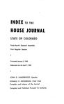 Index to the House Journal State of Colorado: Forty-fourth General Assembly First Regular Session by Colorado General Assembly