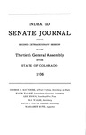 Index to Senate Journal: of the Second Extraordinary Session of the Thirtieth General Assembly of the State of Colorado