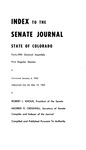 Index to the Senate Journal State of Colorado: Forty-fifth General Assembly First Regular Session by Colorado General Assembly