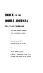 Index to the House Journal State of Colorado: Forty-fifth General Assembly First Extraordinary Session