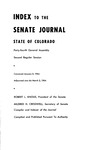 Index to the Senate Journal State of Colorado: Forty-fourth General Assembly Second Regular Session