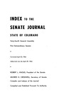 Index to the Senate Journal State of Colorado: Forty-fourth General Assembly First Extraordinary Session