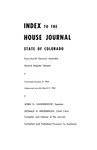 Index to the House Journal State of Colorado: Forty-fourth General Assembly Second Regular Session by Colorado General Assembly